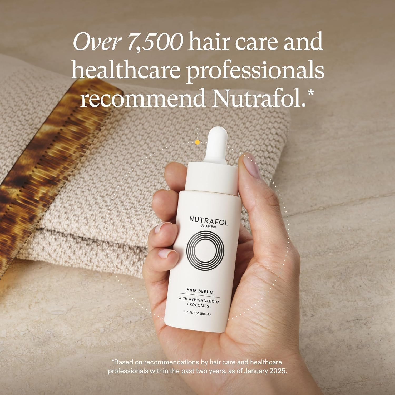 Nutrafol Women's Hair Serum, Supports Visibly Thicker and Stronger Hair, Vegan, Lightweight and Fast-Absorbing - Image 2