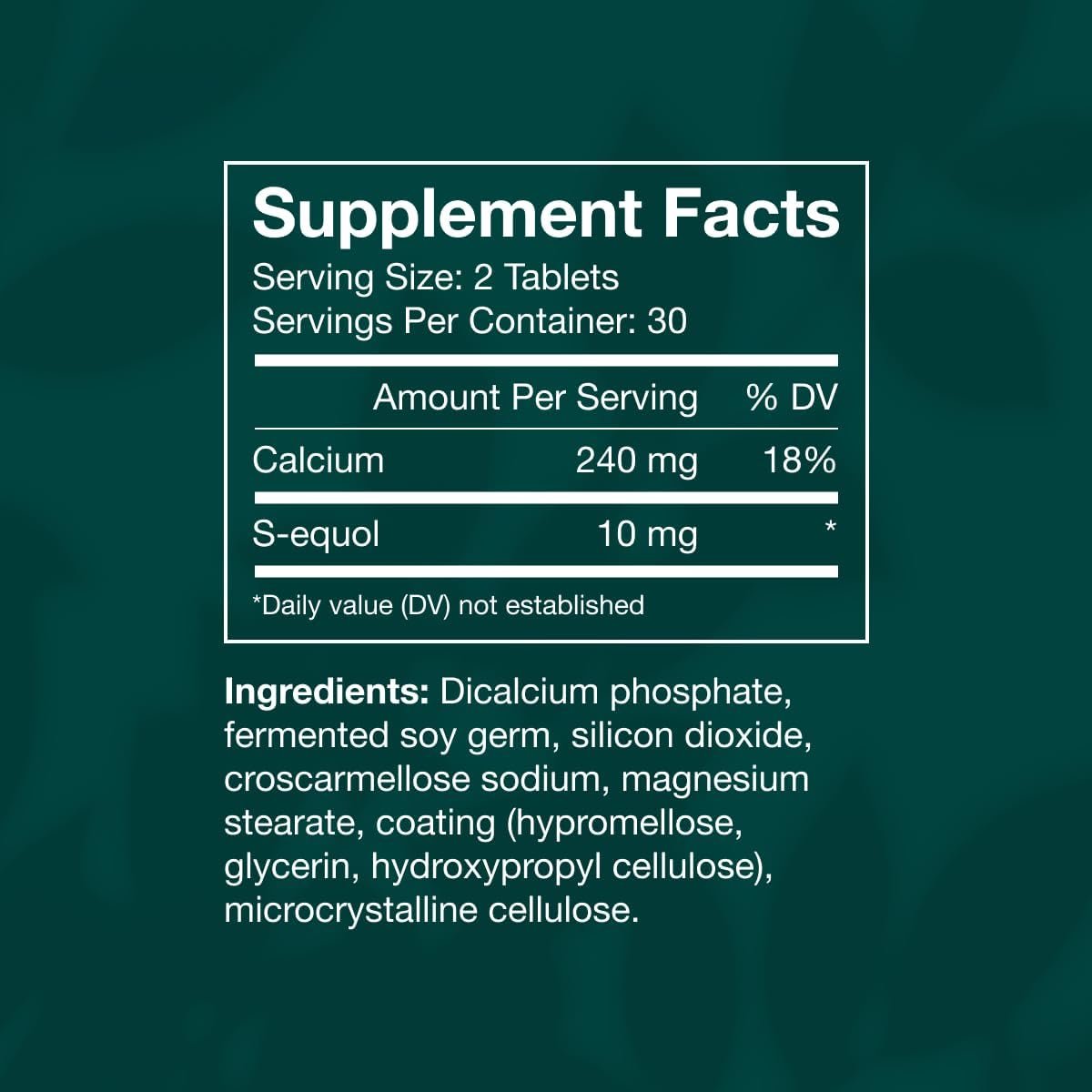EQUELLE Multi-Symptom Perimenopause & Menopause Relief Relief from Hot Flashes, Muscle Aches & Supports More Sleep. Hormone-Free, Plant-Based S-Equol – 2 Month Supply (120 Tablets) - Image 6