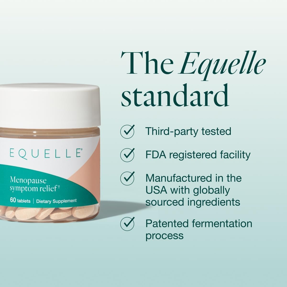 EQUELLE Multi-Symptom Perimenopause & Menopause Relief Relief from Hot Flashes, Muscle Aches & Supports More Sleep. Hormone-Free, Plant-Based S-Equol – 2 Month Supply (120 Tablets) - Image 7