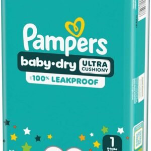 Pampers Diapers – Baby Dry – Size 1, 44 Count, Absorbent Disposable Infant Diaper (Packaging May Vary)