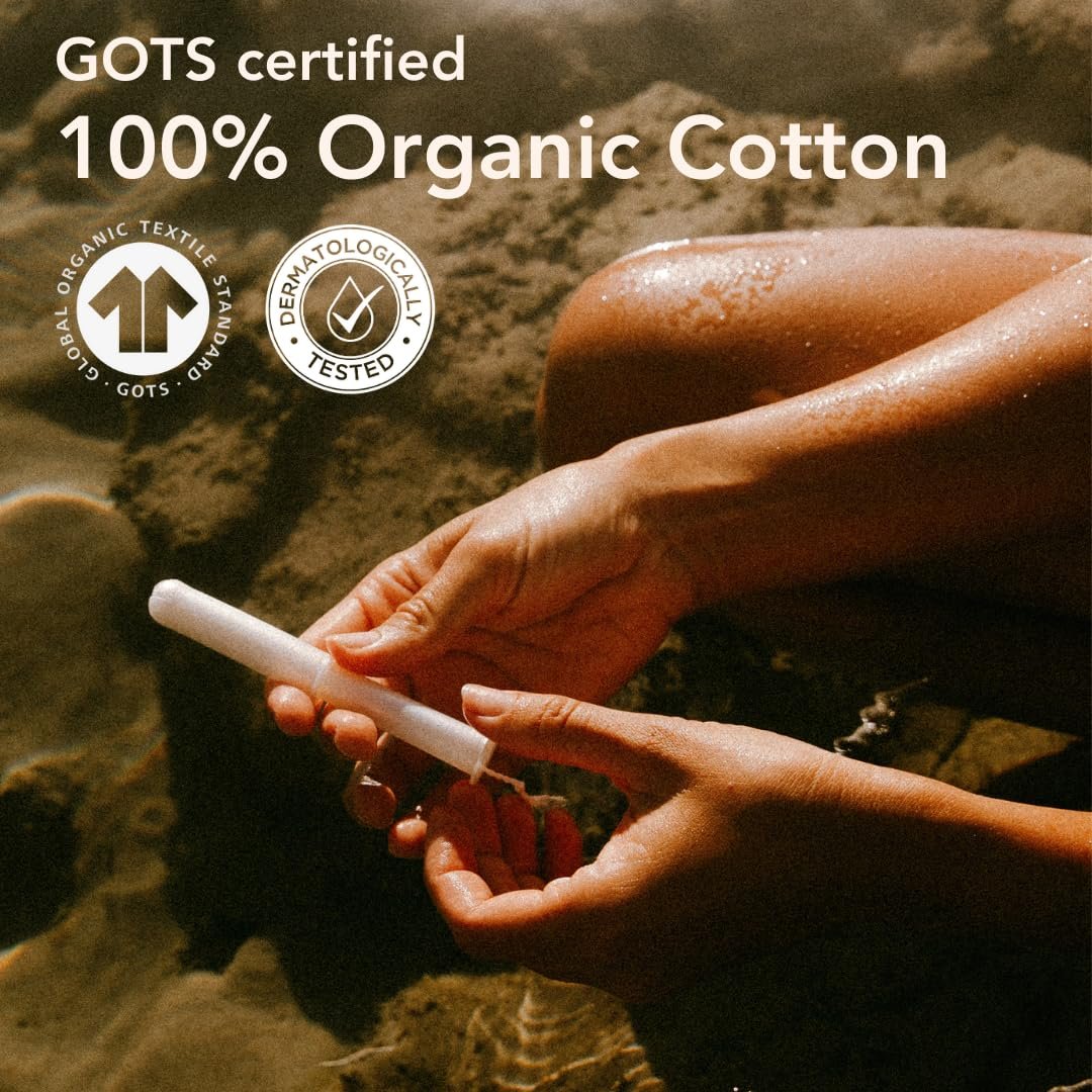 Organic Cotton Tampons with Compact Plant-Based Applicators | Regular and Light 18 Count Packs | Fragrance Free, Toxin Free - Image 3