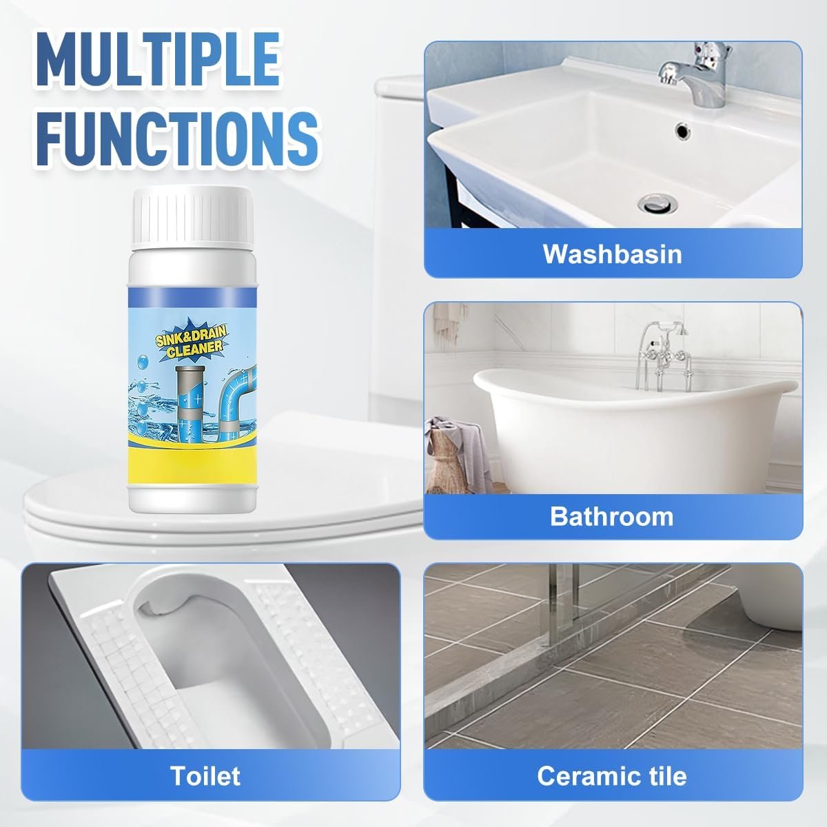 Sink and Drain Cleaner, 2026 Upgraded Pipeline Dredging Agent, Multi-functional Sink and Drain Cleaner Powder, Fast-Acting Pipe Dredging Agent for Kitchen and Toilet Pipeline (2pcs) - Image 8