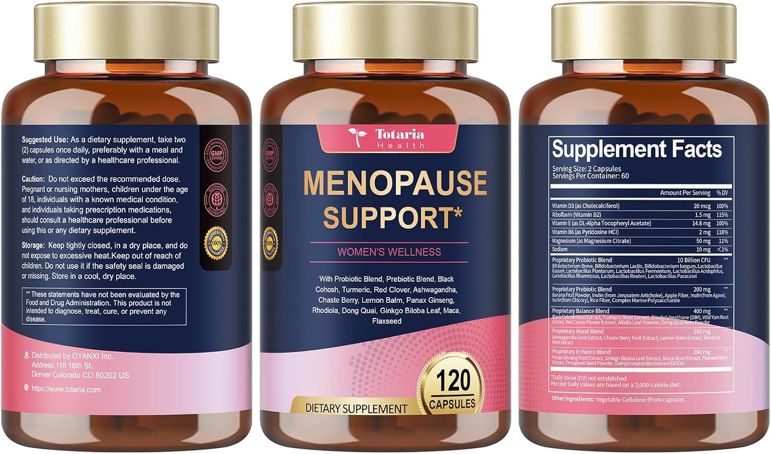 40-in-1 Menopause Supplements for Women, Multibenefit & Complete Black Cohosh for Hot Flashes, Night Sweats & Hormone Balance, w/ Probiotics, DIM, Vitex, Dong Quai, Red Clover and More, 120 Vegan Caps - Image 2