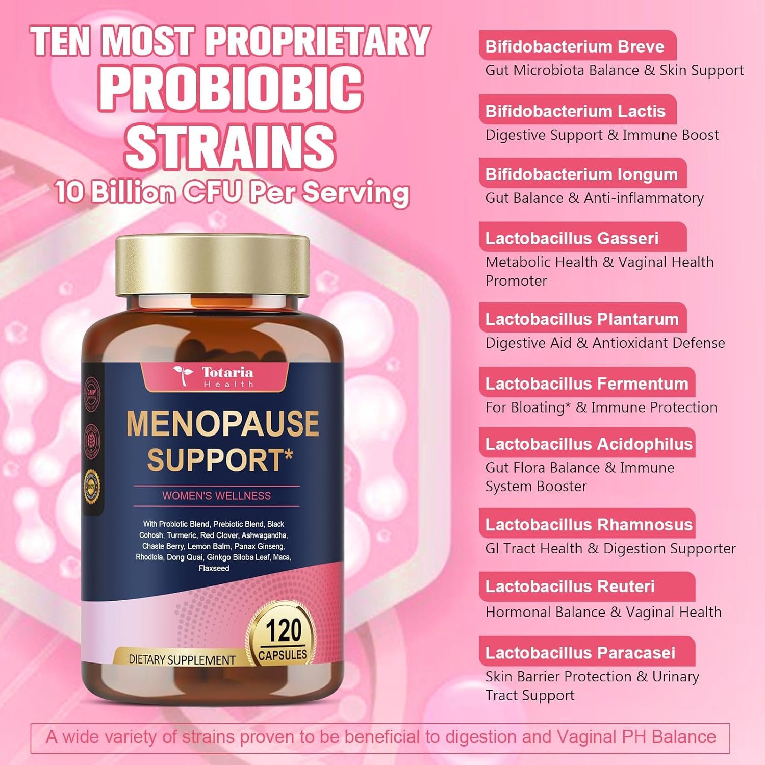 40-in-1 Menopause Supplements for Women, Multibenefit & Complete Black Cohosh for Hot Flashes, Night Sweats & Hormone Balance, w/ Probiotics, DIM, Vitex, Dong Quai, Red Clover and More, 120 Vegan Caps - Image 3