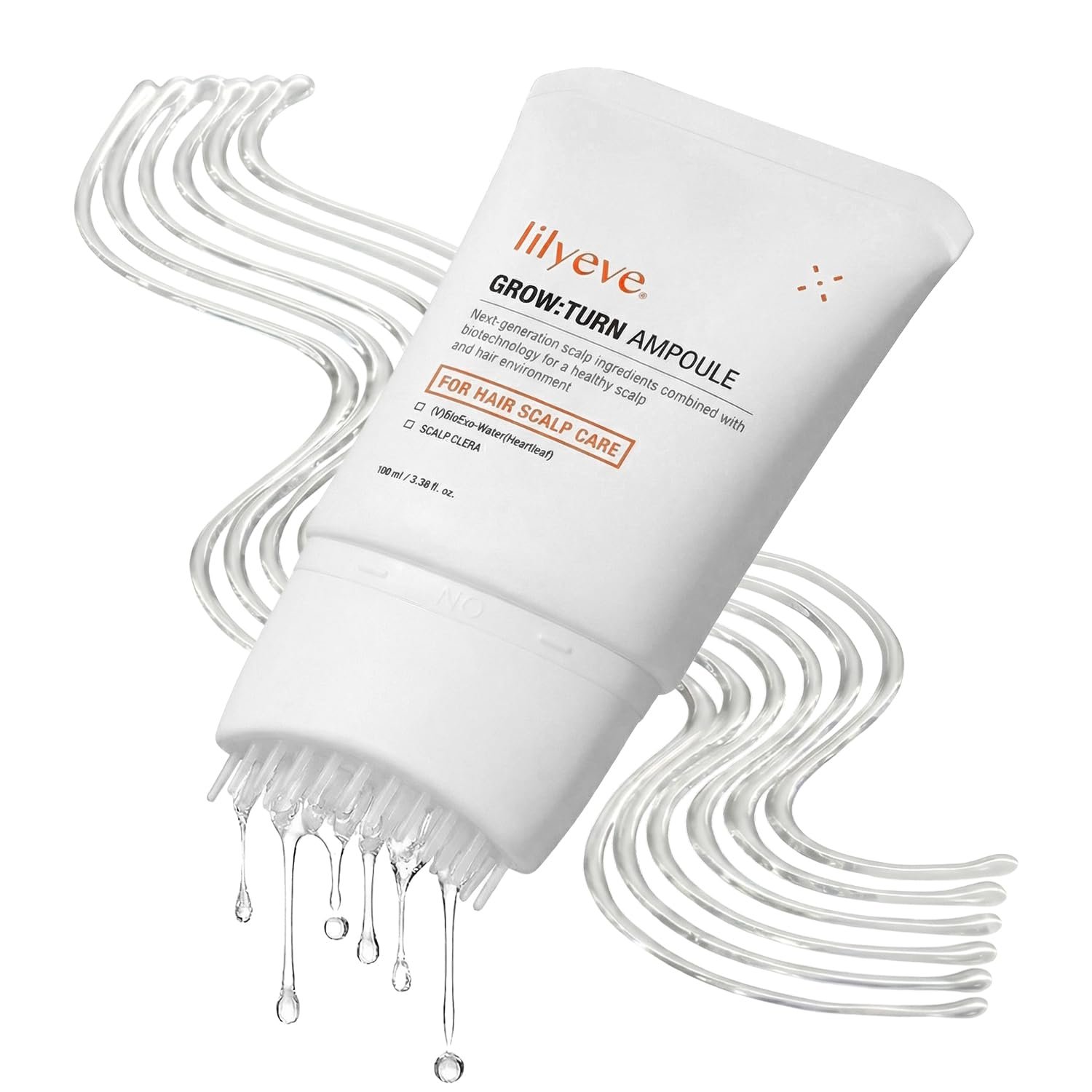 lilyeve GROWTURN Hair Growth Serum with Built-in Brush, Heartleaf-Derived Exosomes to Revitalize, Scalp Massager, Korean Hair Care, 3.38 fl. oz.