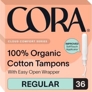 Cora Organic Cotton Tampons (36 Regular Tampons)