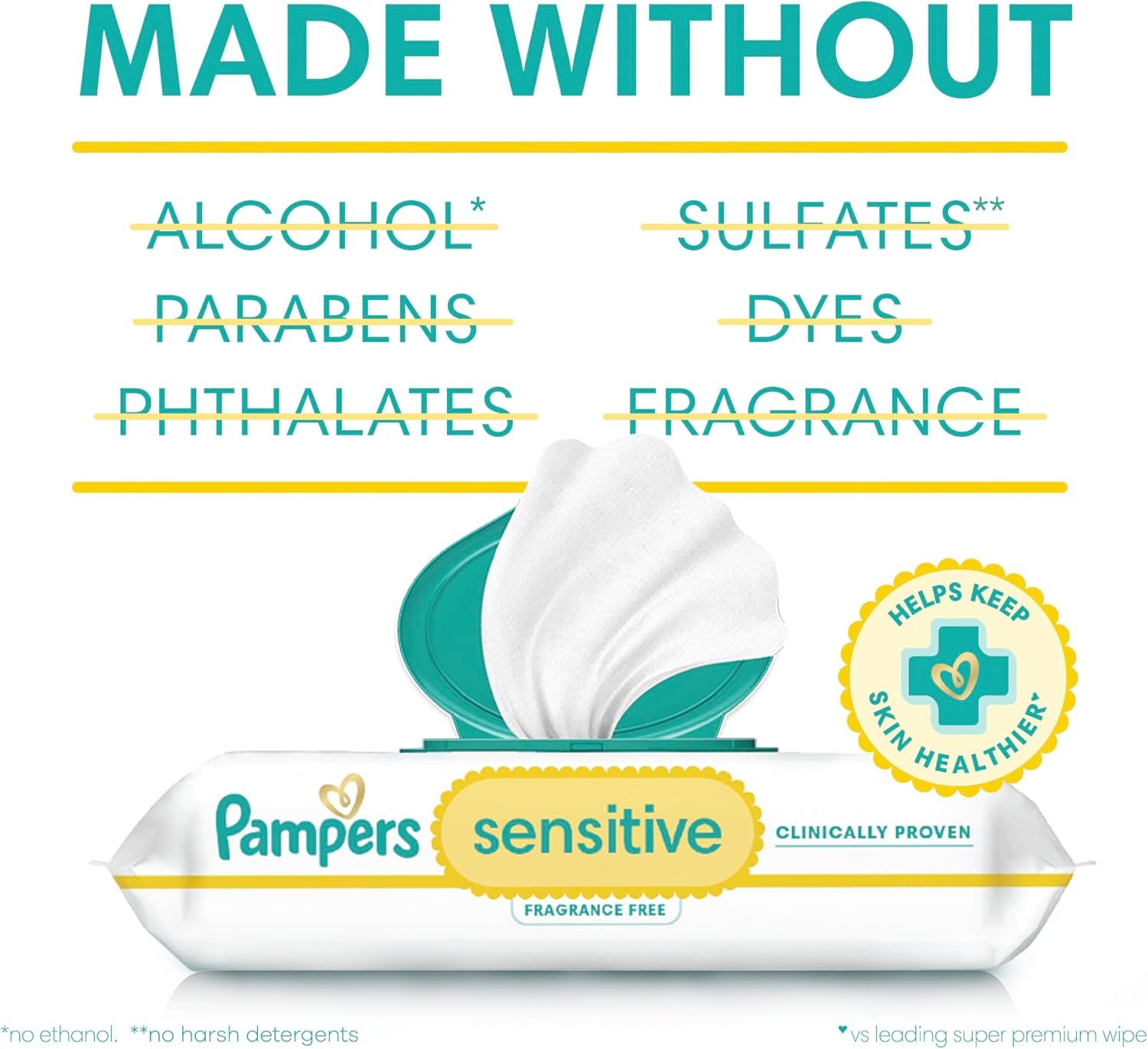 Pampers Sensitive Baby Wipes - Fragrance Free 56 Count, 1X - Image 6