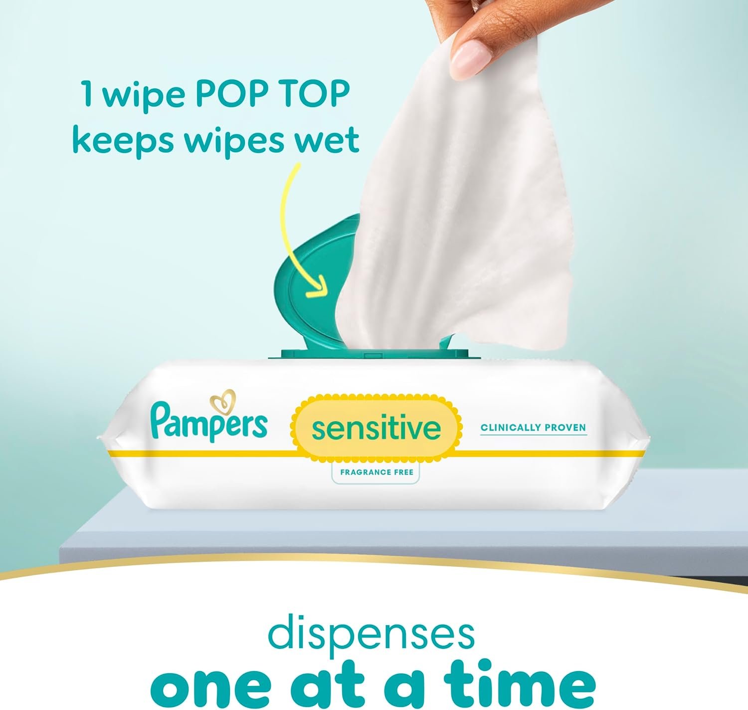Pampers Sensitive Baby Wipes - Fragrance Free 56 Count, 1X - Image 8