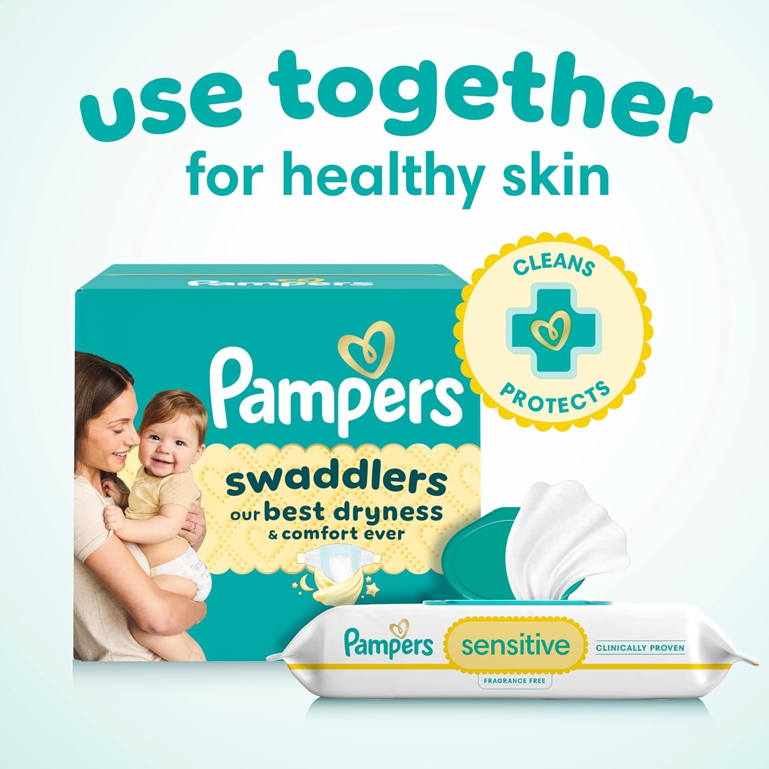 Pampers Sensitive Baby Wipes - Fragrance Free 56 Count, 1X - Image 9