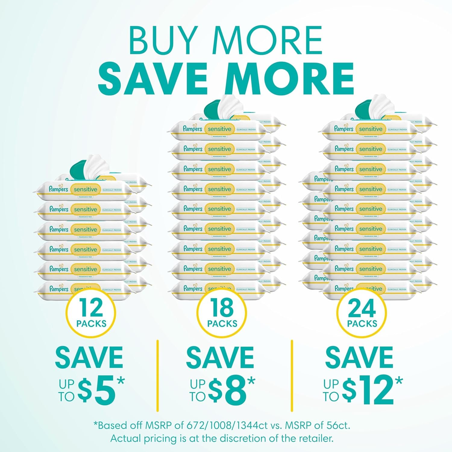 Pampers Sensitive Baby Wipes - Fragrance Free 56 Count, 1X - Image 10