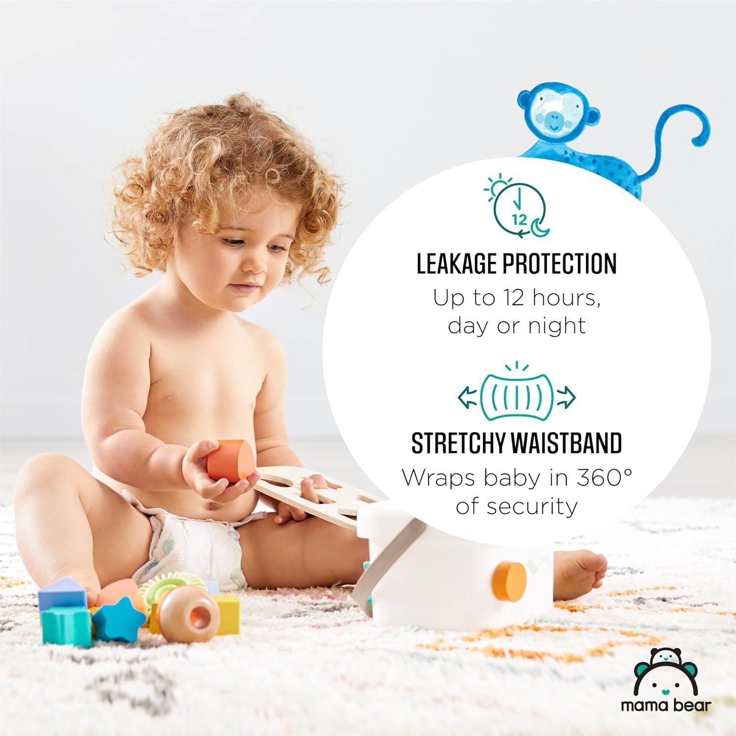 Amazon Brand - Mama Bear Gentle Touch Diapers, Hypoallergenic, Leakage Protection, Size 1, 50 Count - Image 8