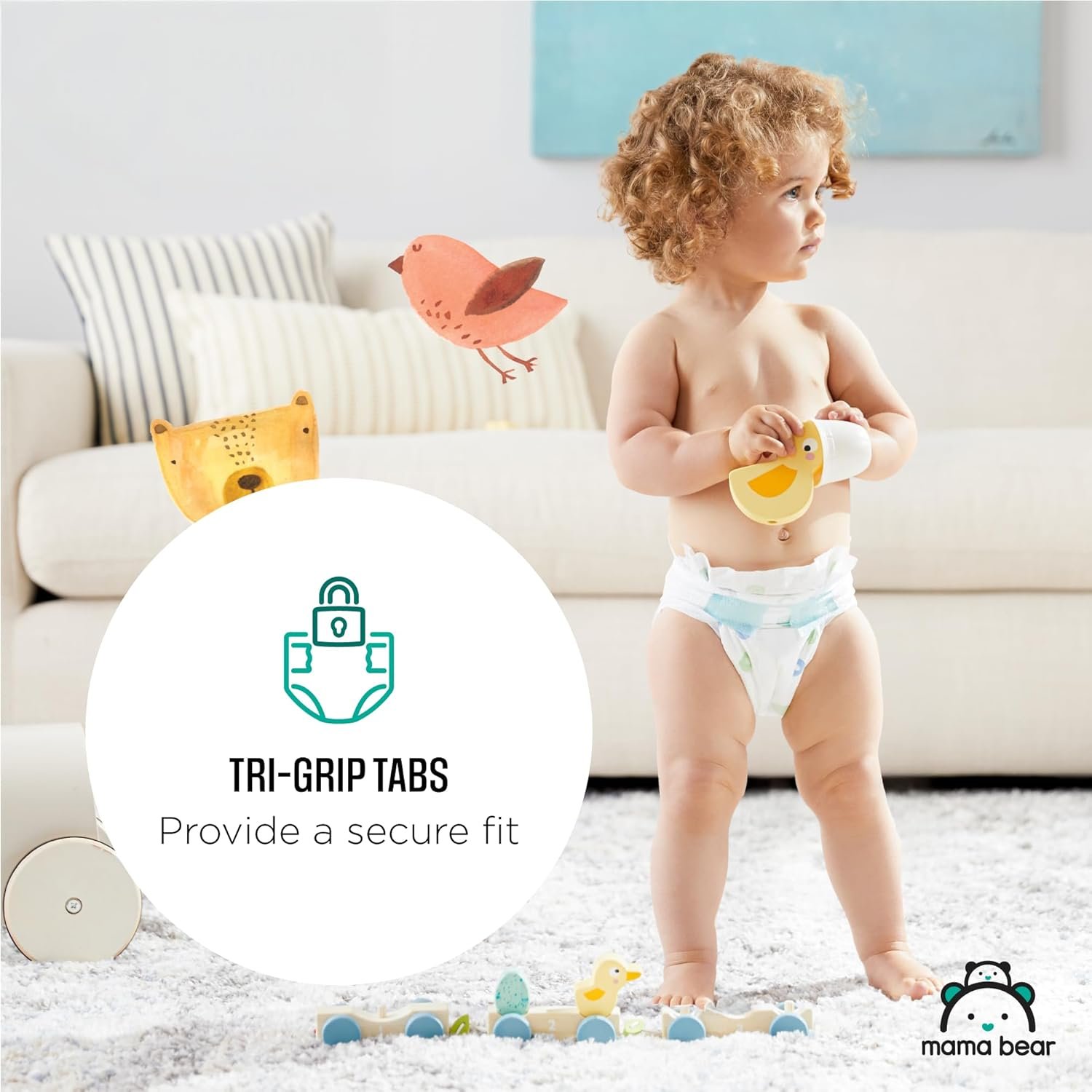 Amazon Brand - Mama Bear Gentle Touch Diapers, Hypoallergenic, Leakage Protection, Size 1, 50 Count - Image 10