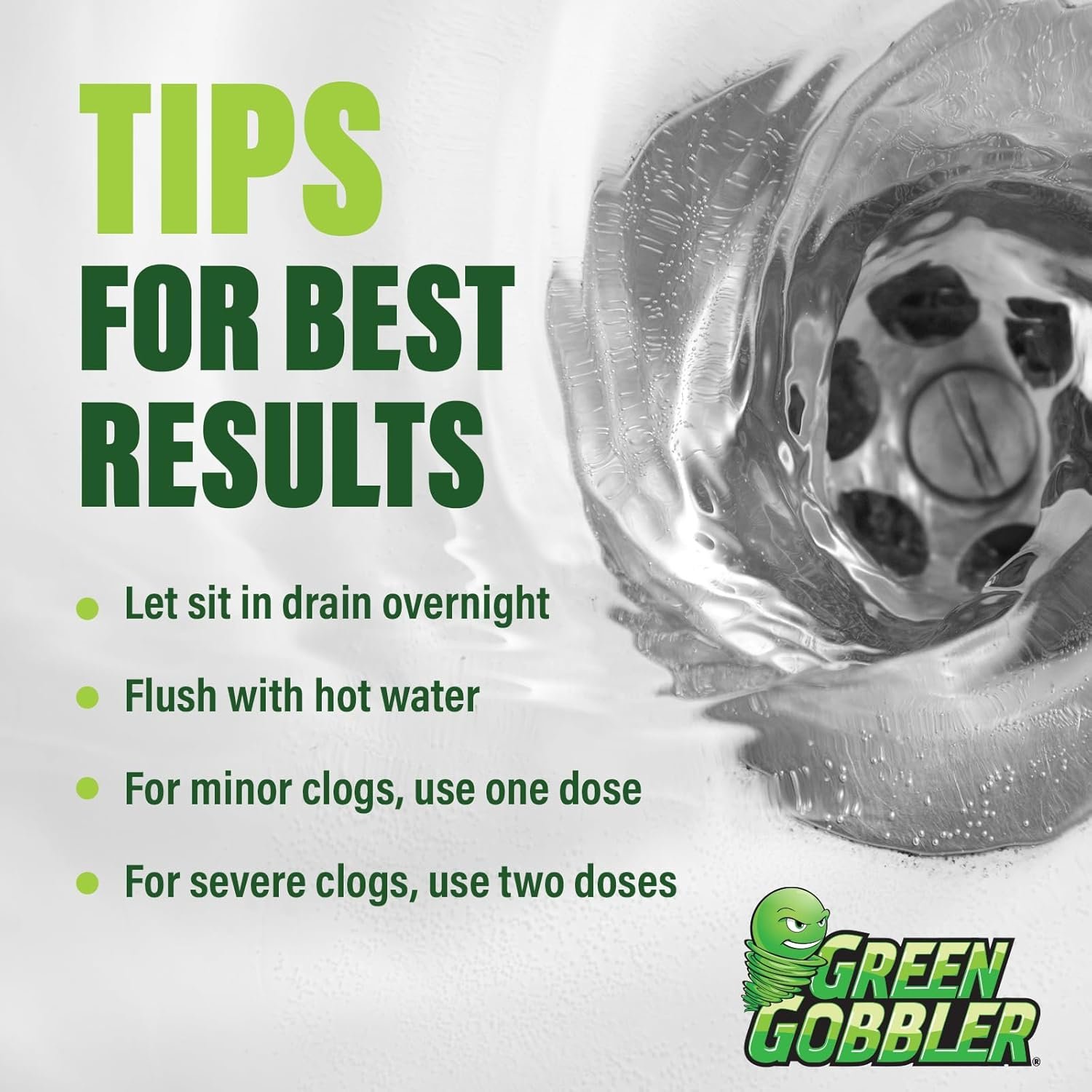 Green Gobbler Liquid Hair Drain Clog Remover & Cleaner, For Toilets, Sinks, Tubs - Septic Safe (6) - Image 9