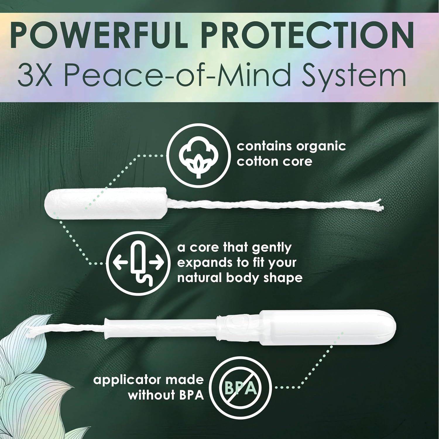 L. Tampons, Made with Organic Cotton, Super/Super Plus Absorbency, Multipack, Made Without Synthetic Pesticides, Rayon or Fragrances, Applicator Made Without BPA, Leak-Stopping Design, 36 Count - Image 2