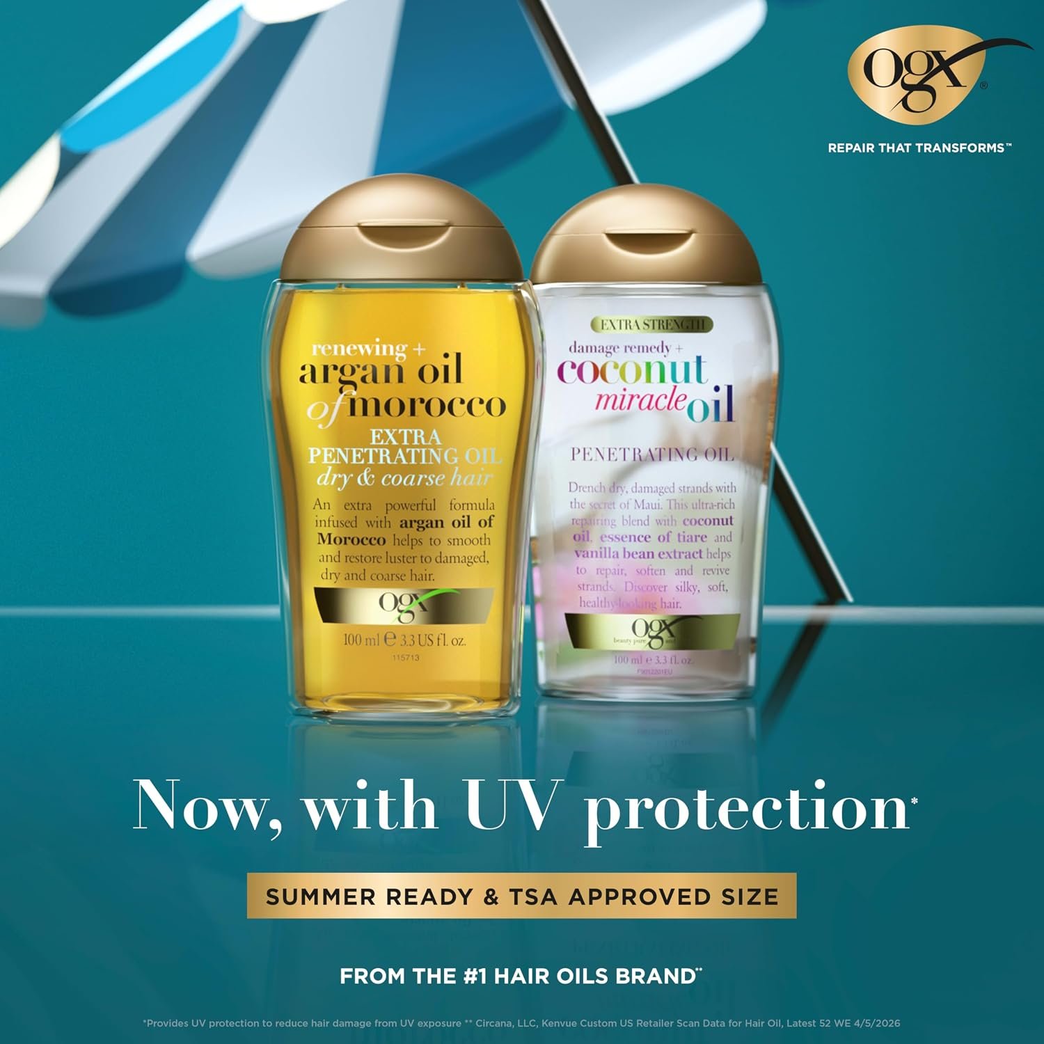 OGX Renewing + Argan Oil of Morocco Hair Oil, Extra Strength Penetrating Serum Treatment for Dry, Damaged, Frizzy, Curly & Coarse Hair, Cold-Pressed Argan Oil, Shine, 3.3 Fl Oz - Image 5