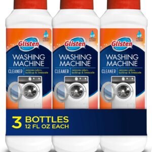 Glisten Washing Machine Cleaner, Helps Remove Odor, Buildup, and Limescale, Fresh Scent, Made in the USA, 12 Ounce Bottle, 3-Pack