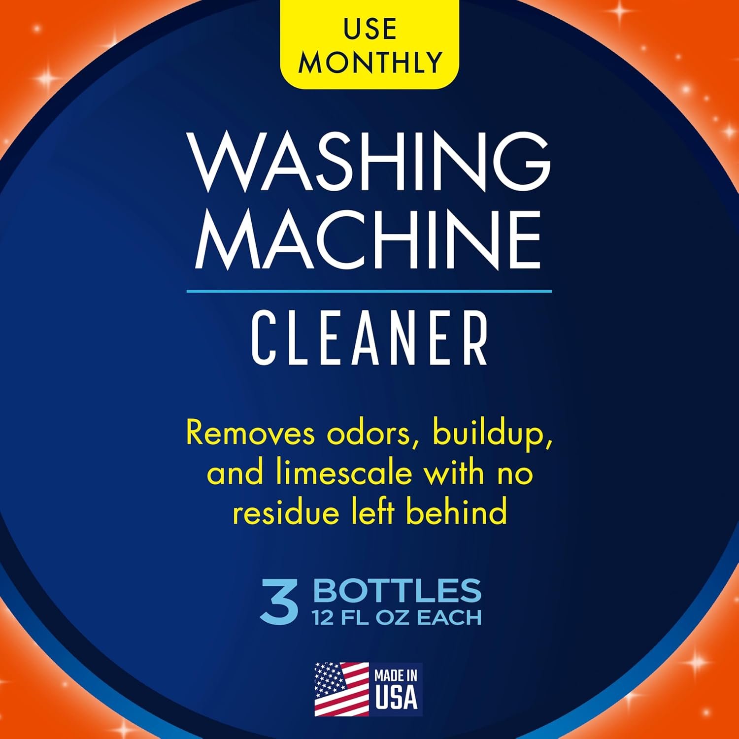 Glisten Washing Machine Cleaner, Helps Remove Odor, Buildup, and Limescale, Fresh Scent, Made in the USA, 12 Ounce Bottle, 3-Pack - Image 2