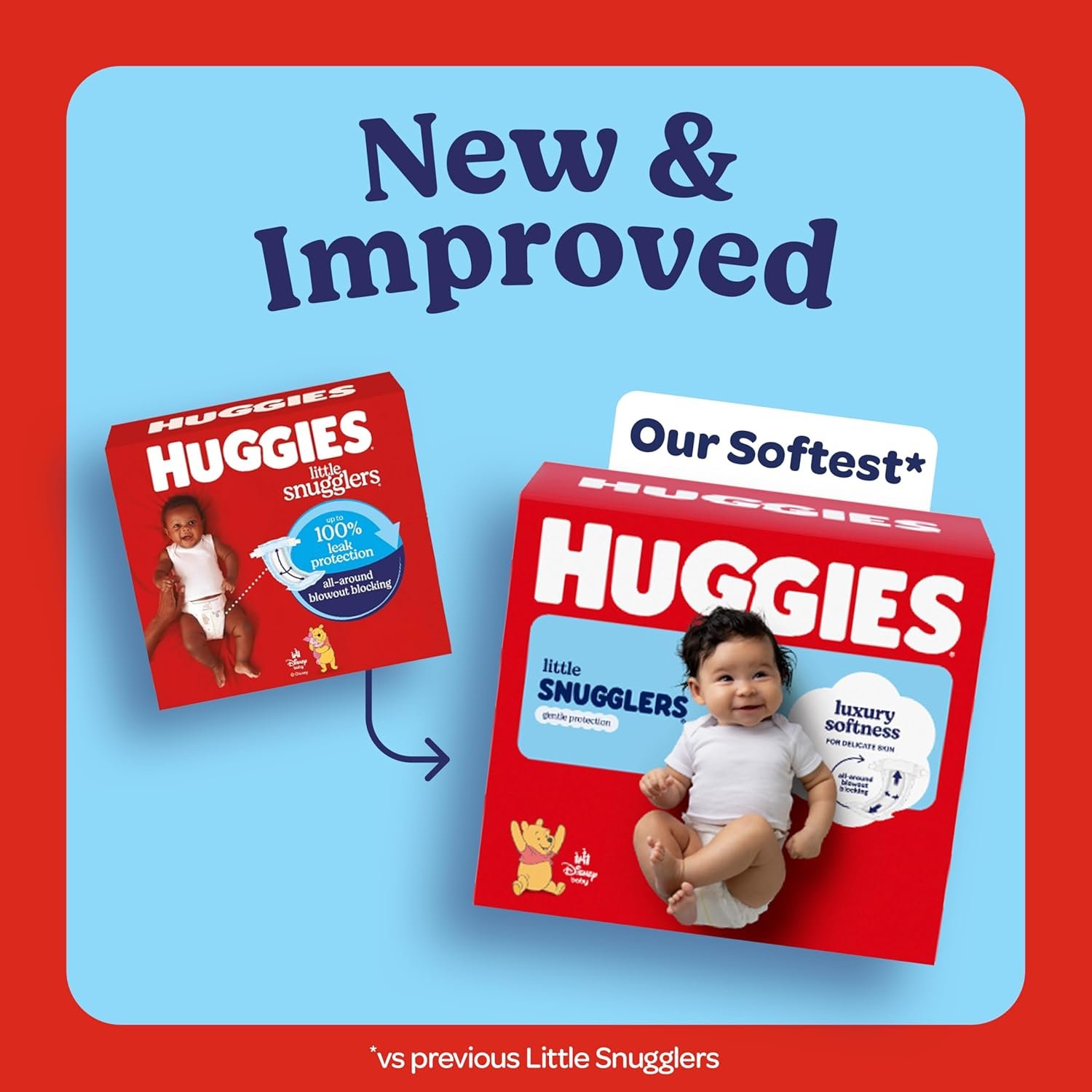 Huggies Size Newborn Diapers, Little Snugglers Baby Diapers, Size Newborn (up to 10 lbs), 84 Count, Packaging May Vary - Image 2