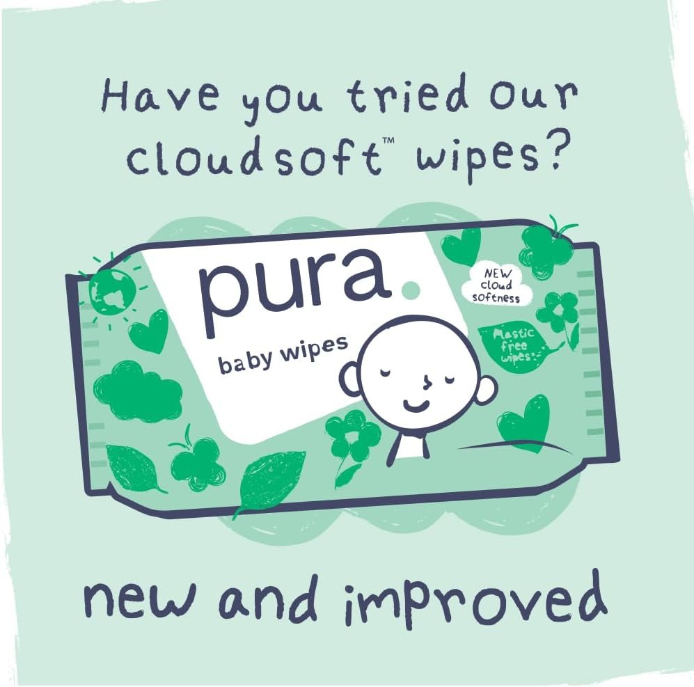 Pura Newborn Baby Diapers Size N (Up to 10 lbs), 3 Pack (84 Hypoallergenic Diapers) Totally Chlorine Free (TCF), Disposable Diapers for Sensitive Skin, Blowout Protection & Wetness Indicator - Image 9