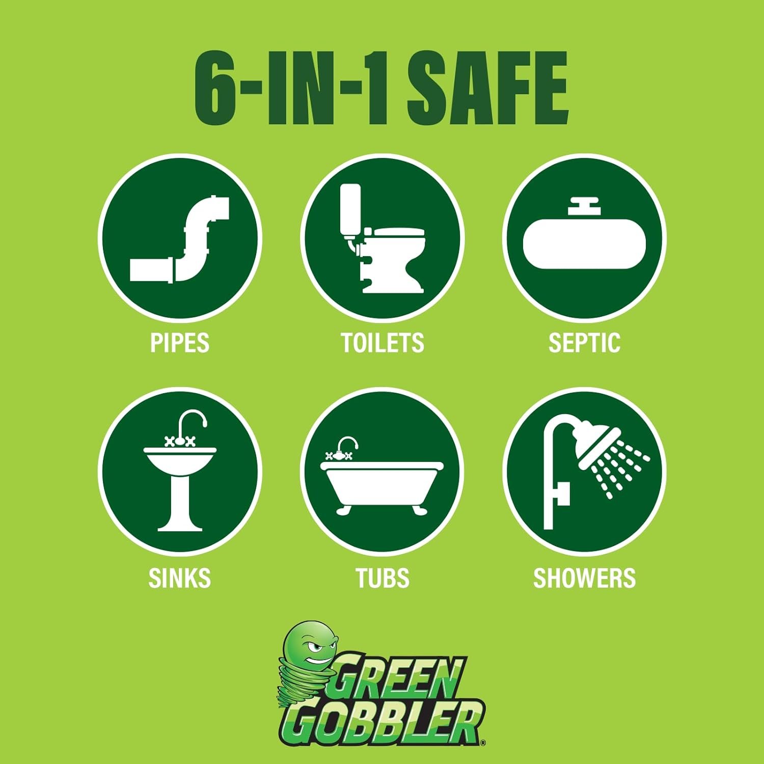 Green Gobbler Drain Cleaner & Deodorizer FRESH SCENT Sticks for Toilet Tanks, Sinks, Bathtub Drains, Washing Machine Drains and Garbage Disposals - 24 Pieces - Image 2