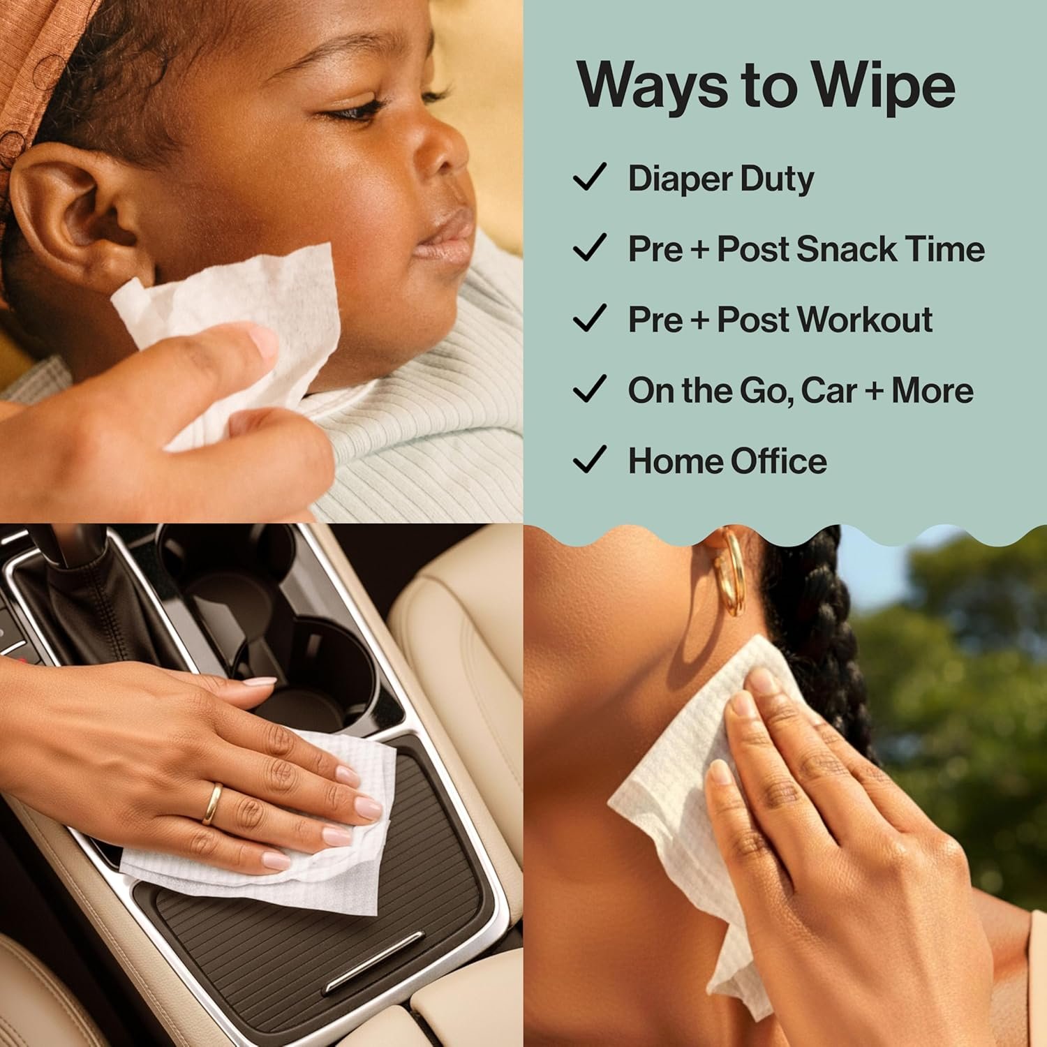 The Honest Company Hypoallergenic Multi-Use Baby Wipes for Sensitive Skin, Geo Mood, 60 Count - Image 8