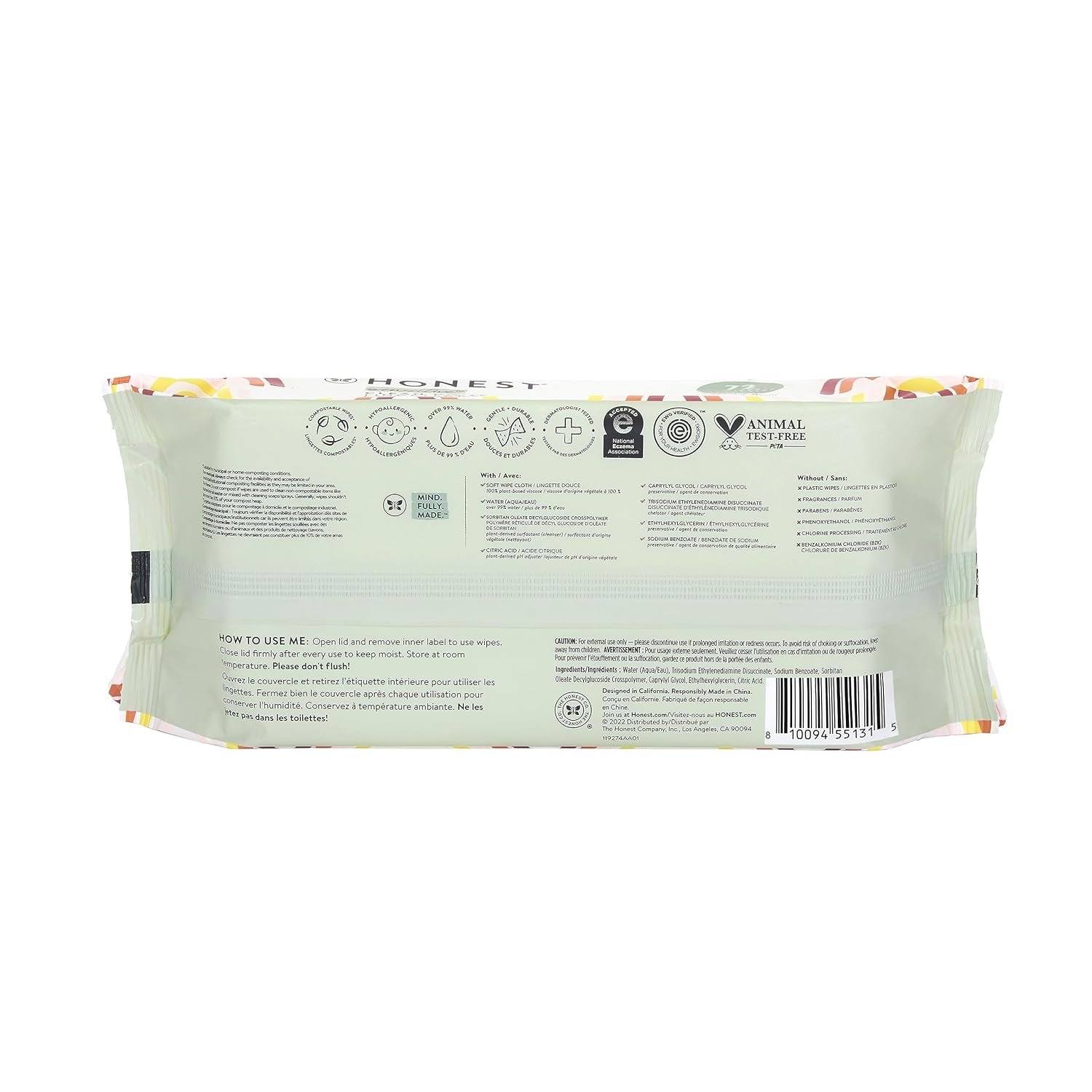 The Honest Company Hypoallergenic Multi-Use Baby Wipes for Sensitive Skin, Geo Mood, 60 Count - Image 11