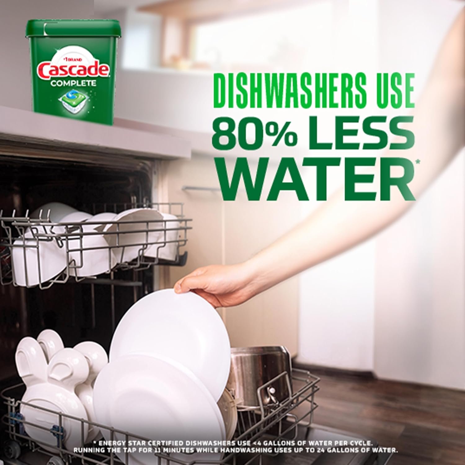 Cascade Complete Action Dishwasher Detergent Pods Fresh Scent Dishwasher Pods and Tablets, Powerful Dishwashing Detergent for Spotless Dishes, Grease-Fighting Dish Pods and Dish Tabs, 43 Count - Image 8