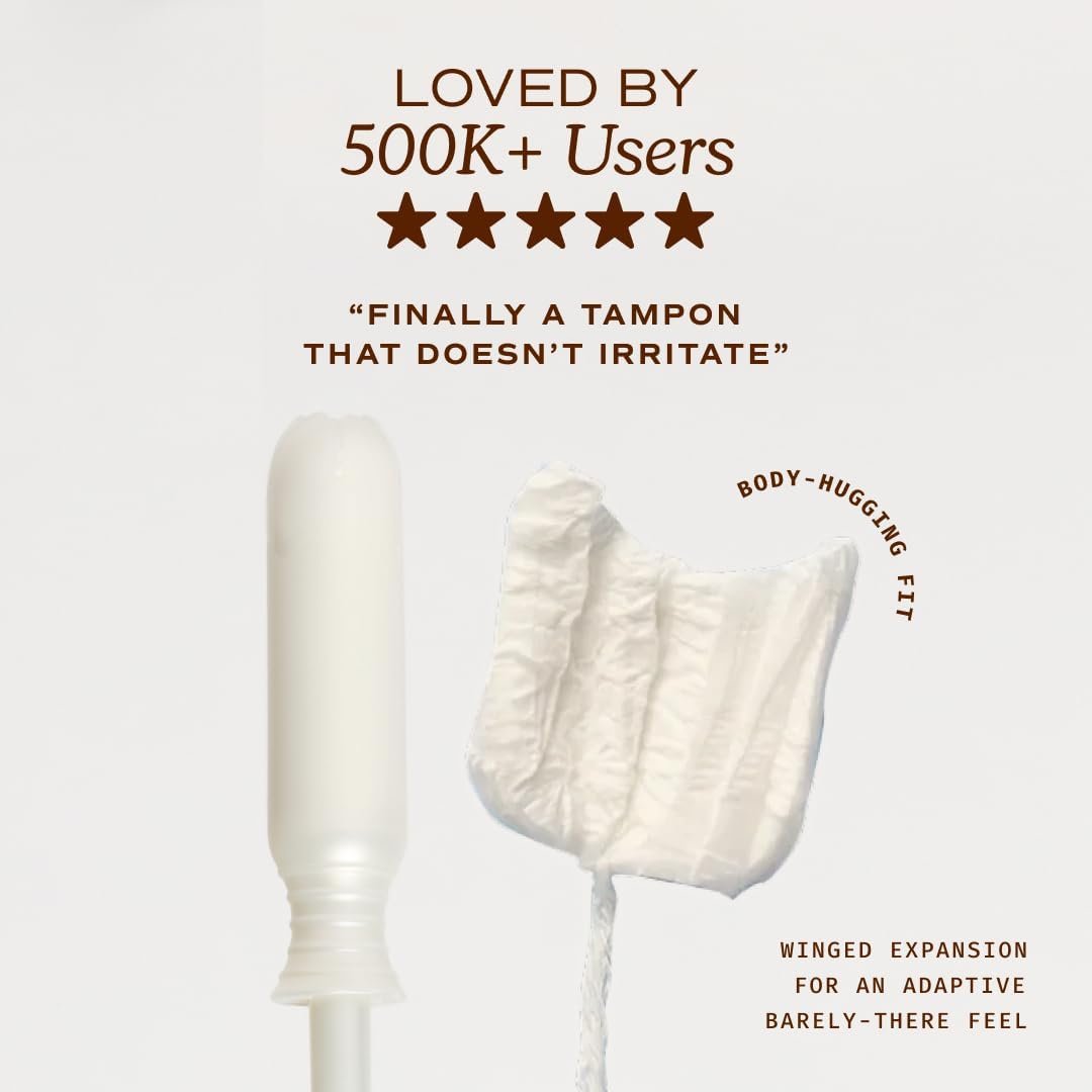 August Regular Tampons - Easy-Glide Long Applicators - 36-Pack 100% Organic Cotton Tampons for Women, Non-Toxic, Fragrance-Free, and Hypoallergenic - Image 7
