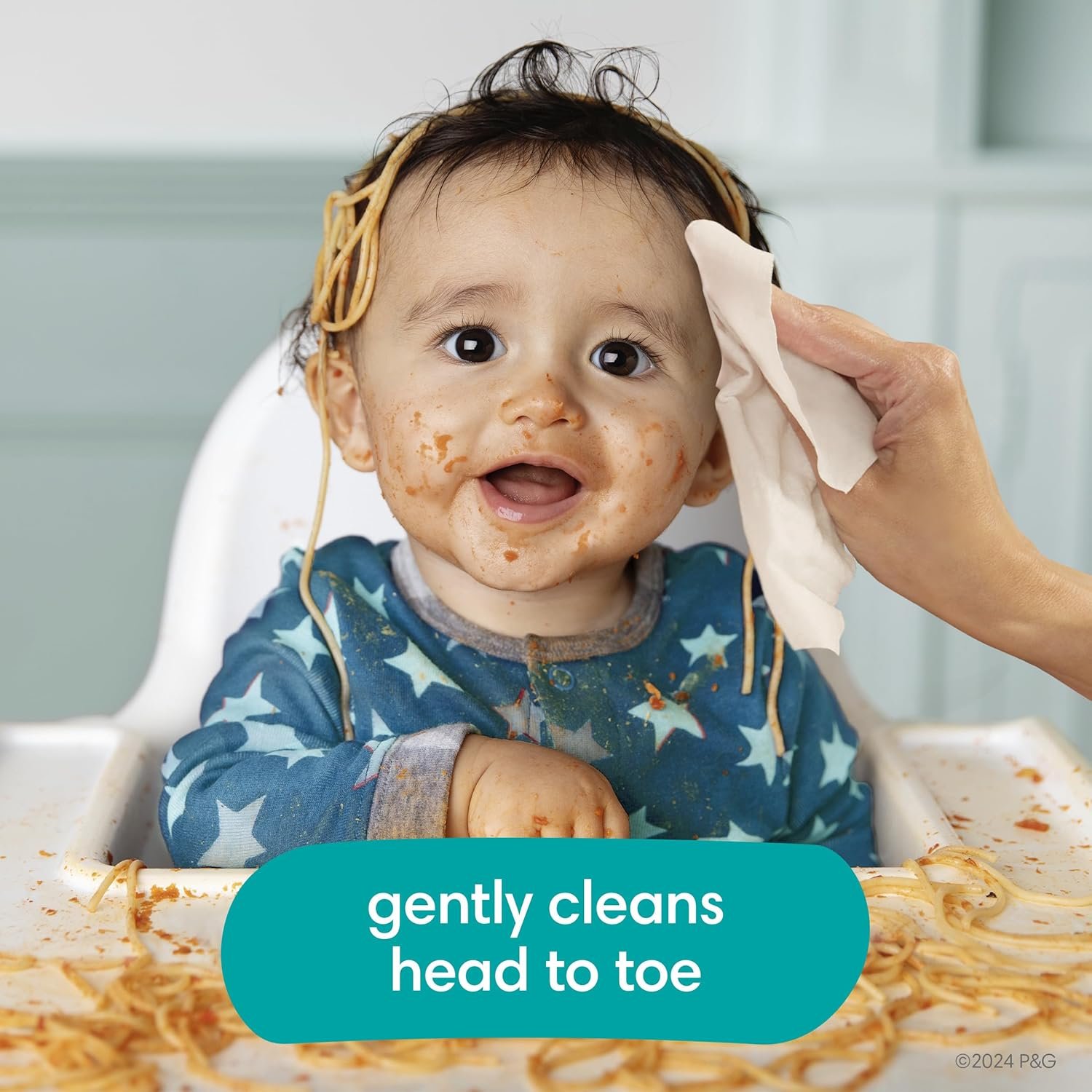 Pampers Baby Wipes, Complete Clean Baby Fresh Scented Wipe, Gently Cleans Head to Toe, 864 Total (12 Flip-Top Packs) - Image 3