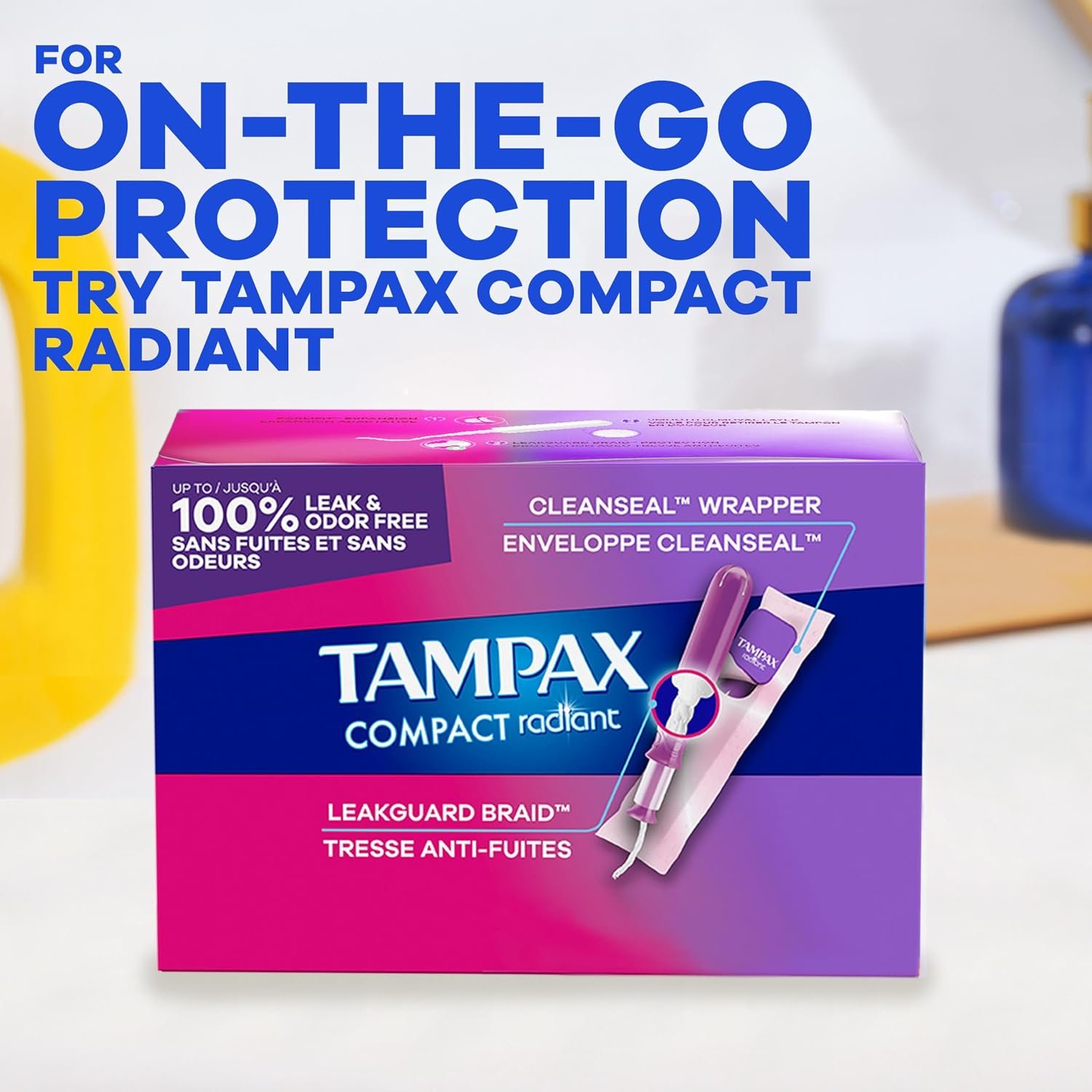 Tampax Radiant Tampons for Women Multipack, with LeakGuard Braid, Regular/Super/Super Plus Absorbency, Unscented, 112 Count (4 Packs of 28), Packaging May Vary - Image 13