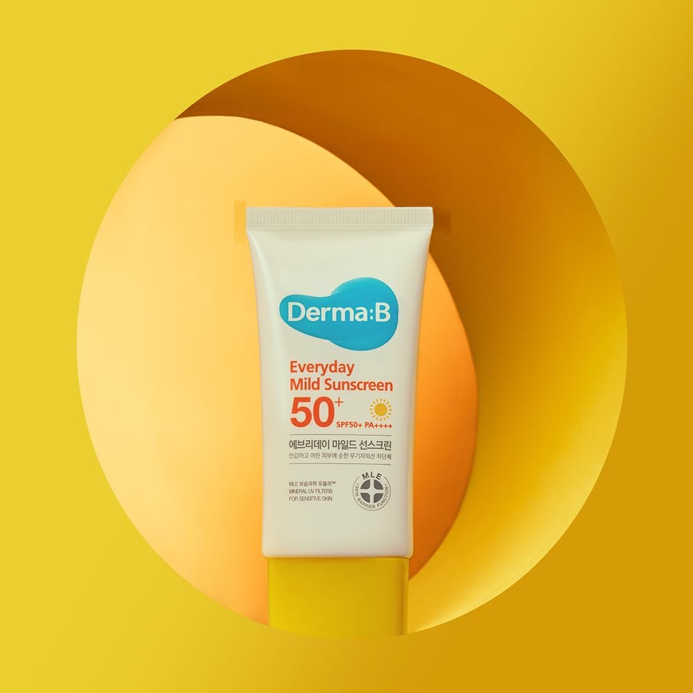 Derma B Everyday Mild Sunscreen SPF50+ PA++++ 1.69 Fl Oz, 50ml Fast-Absorbing Lightweight SPF Sunblock Moisturizer, Facial Body Non-Sticky for Dewy Skin, Korean Sunscreen Lotion for Sensitive Skin - Image 8