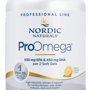 Nordic Naturals ProOmega, Lemon Flavor – 180 Soft Gels – 1280 mg Omega-3 – High-Potency Fish Oil with EPA & DHA – Promotes Brain, Eye, Heart, & Immune Health – Non-GMO – 90 Servings