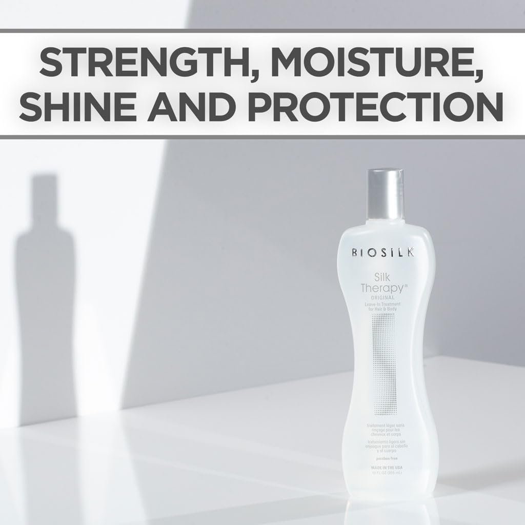 BioSilk Silk Therapy Original, Reconstructing Leave-In Hair Treatment, Adds Shine, Smooths & Prevents Split Ends, Sulfate-Free, Paraben-Free, Cruelty-Free, 12 Oz - Image 2