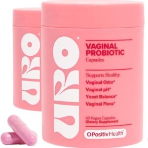 O Positiv URO Vaginal Probiotics for Women pH Balance with Prebiotics & Lactobacillus Probiotic Blend – Vaginal Health Supplement – Support Healthy Vaginal Odor & Vaginal Flora, 60 Count (Pack of 2)