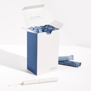 LOLA 100% Organic Cotton Tampons with Cardboard Applicator, 36 Count (2 Packs of 18) – Tampons Regular, Period Feminine Hygiene Products, HSA FSA Approved Products Feminine Care