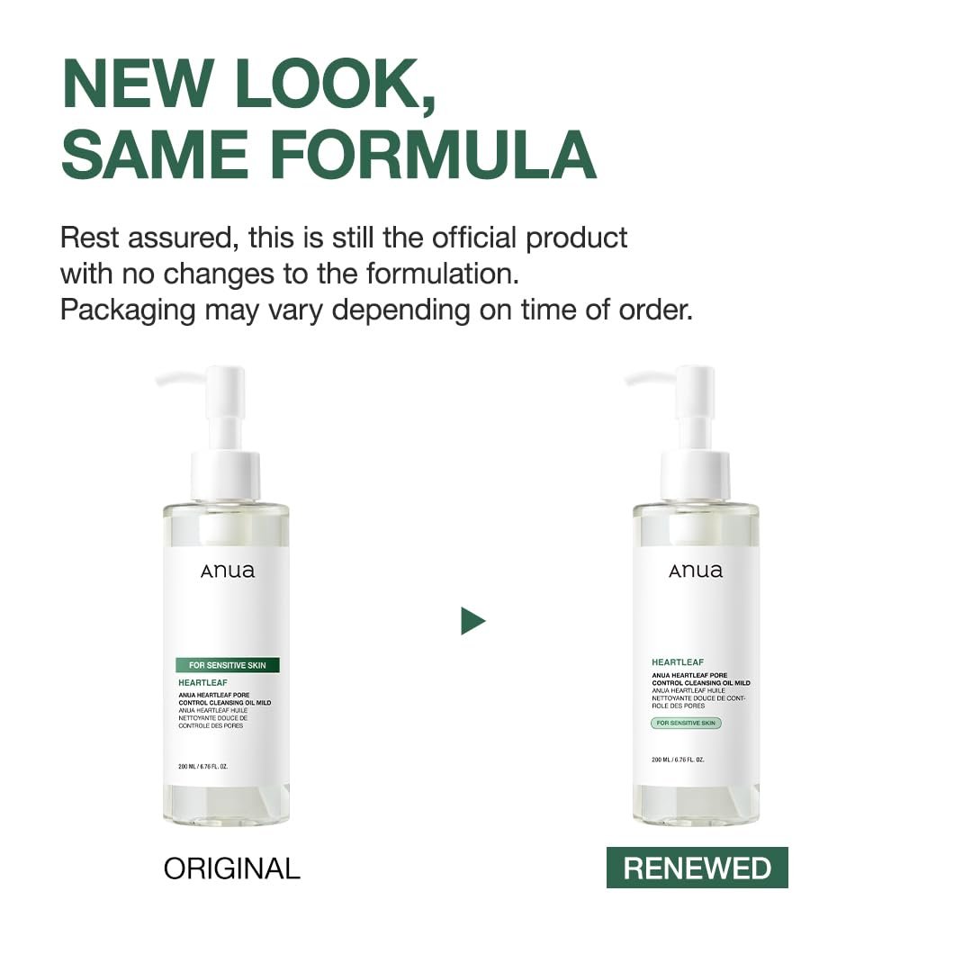 ANUA Heartleaf Pore Cleansing Oil MILD, Sensitive Skin Face Wash, Oil Cleanser for Face, Makeup Cleanser, Korean Skin Care, Non-Comedogenic, Fragrance Free, 6.76 fl oz - Image 2