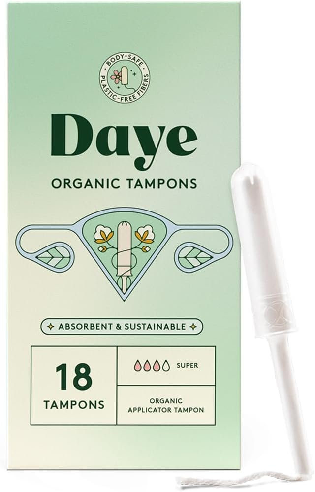 Daye Organic Tampons Super | 18ct | Pesticide & Metal Tested, 100% Organic Cotton for Heavy Flow | No-Shed Sleeve, Sugarcane Applicator - Image 2