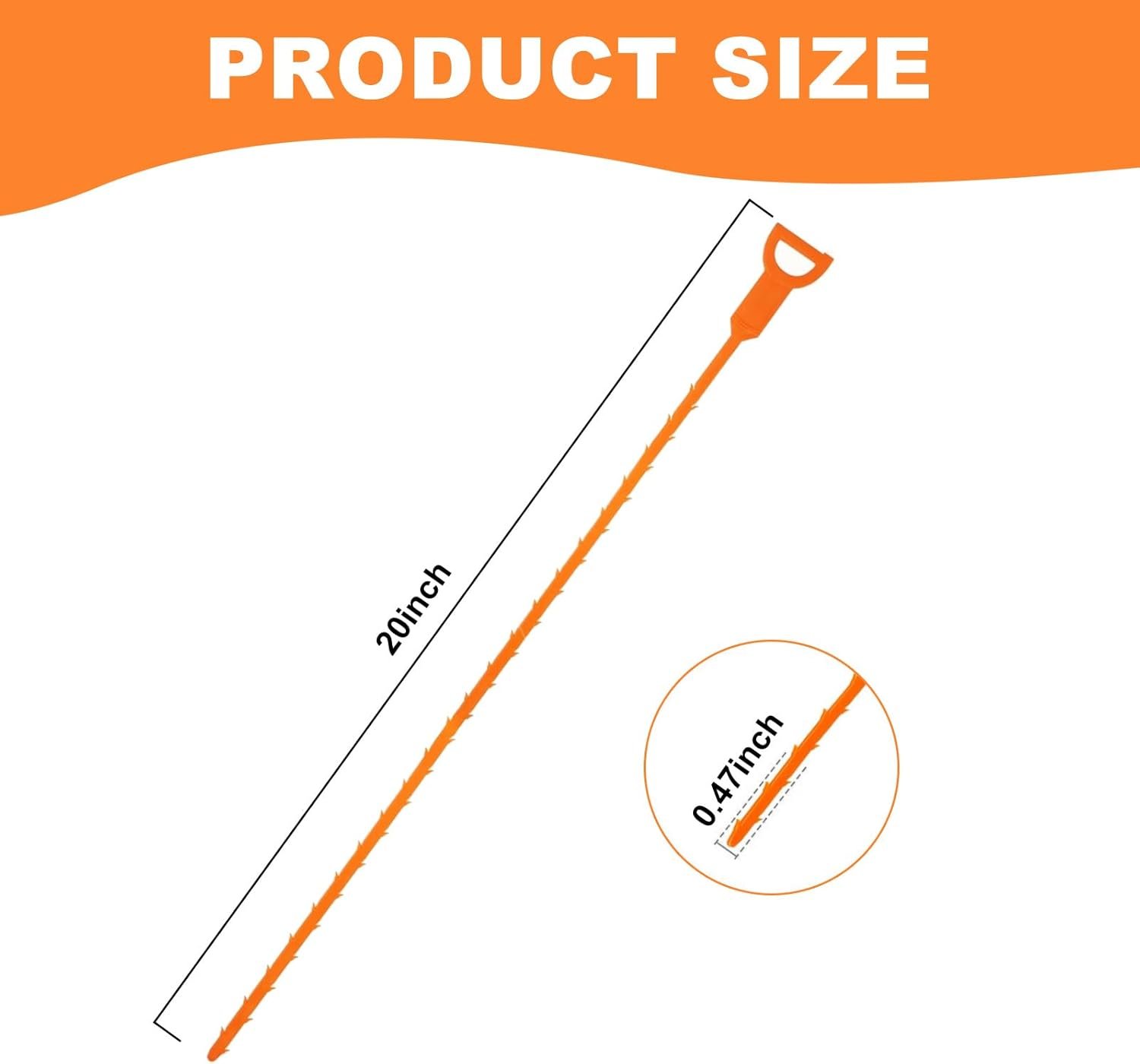 Drain Snake Clog Remover - 4 Pack 20 Inch Flexible Hair Drain Removal Tool for Sink, Shower, Tub & Toilet, Drain Cleaner with Grip Handle - Easy Use Kitchen & Bathroom Drain Opener - Image 7