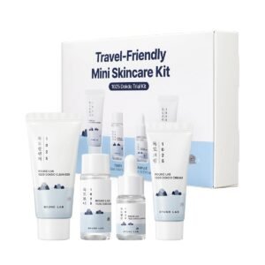 ROUND LAB 1025 Dokdo Hydrating Mini Size Kit (Cleanser, Toner, Ampule, Cream), Deep Hydration for Dry Skin, Daily Skin Care Routine Trial Kit for Moisture Care, Travel Size Gift Set, Korean Skin Care