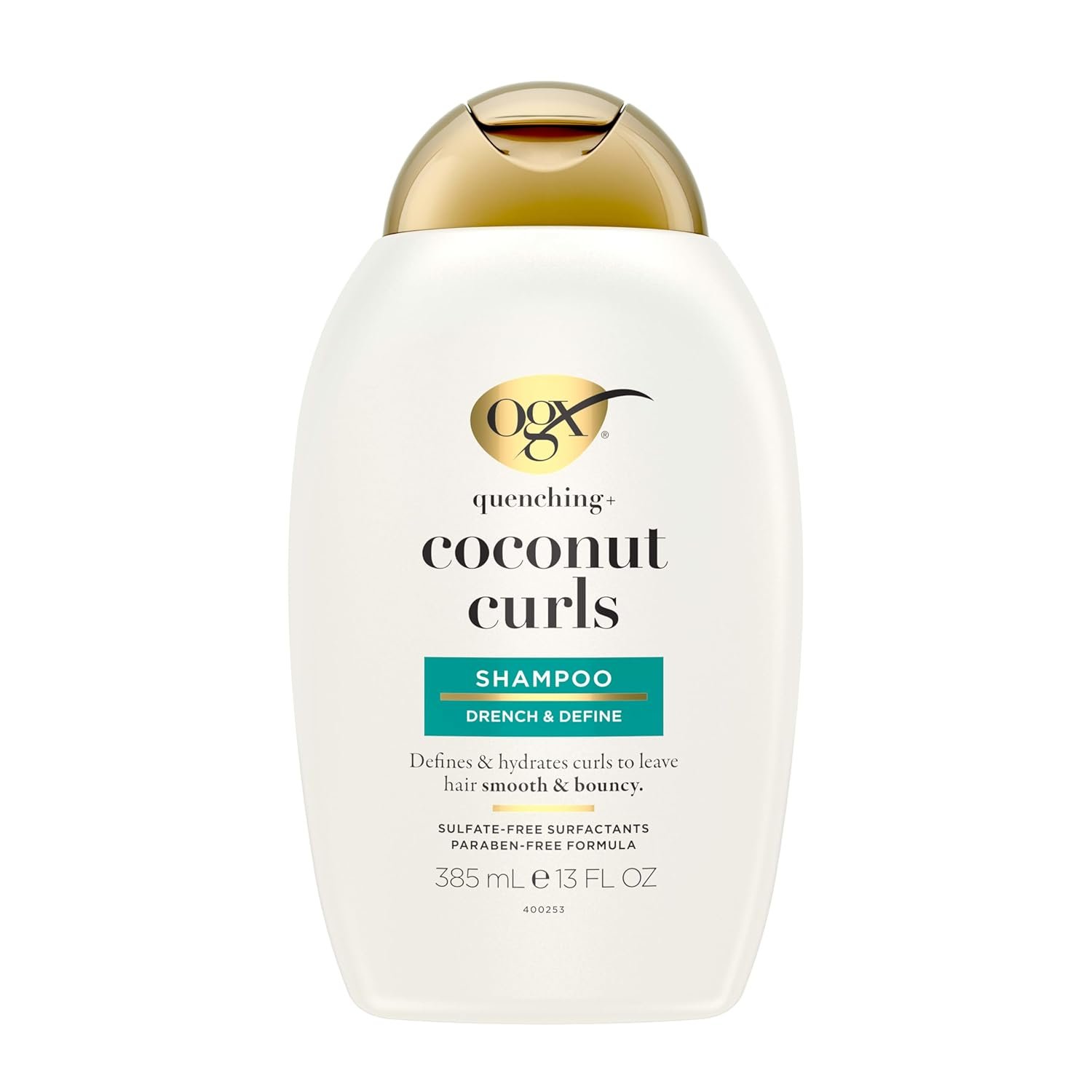 OGX Quenching + Coconut, Curl-Defining Shampoo, Hydrating & Nourishing Curly Hair Shampoo with Coconut Oil, Citrus Oil & Honey, Paraben, Sulfate-Free Surfactants, 13 floz - Image 3