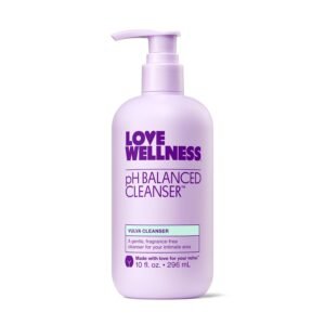 Love Wellness pH Balanced Cleanser | Feminine Vulva Wash for Intimate Health & Hygiene | Fragrance-Free, Non-Irritating & pH Matched | With Aloe Vera & Calendula for Sensitive Skin | 10 Fl Oz
