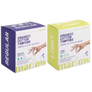 Organic Cotton Tampons with Compact Plant-Based Applicators | Regular and Light 18 Count Packs | Fragrance Free, Toxin Free
