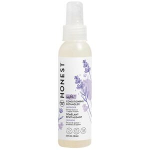 The Honest Company Conditioning Hair Detangler, Leave-In Conditioner and Fortifying Spray, Tear Free, Cruelty-Free, Hypoallergenic, Lavender Calm, 4 Fl Oz