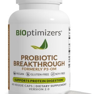 BIOptimizers Probiotic Breakthrough – Lactobacillus Plantarum OM Probiotics & Prebiotics Health Supplement for Gut, Digestive & Immune Support Probiotics for Women Men Elderly– 60 Vegan Capsules