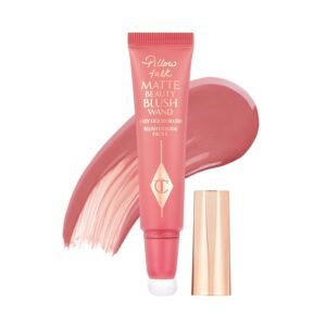 Charlotte Tilbury Pillow Talk Matte Liquid Blush Wand – Matte Blush for Cheeks with Cushion Applicator – Infused with Lumi-Blur Technology for a Light-Reflecting, Soft-Focus Effect