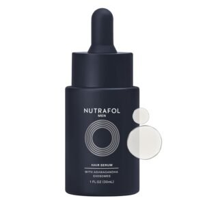 Nutrafol Men’s Hair Serum, Clinically Tested to Support Visibly Thicker Hair and Scalp Coverage, Lightweight and Non-Greasy, for Daily Use – 30mL, 1 Bottle