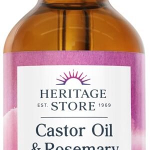 HERITAGE STORE Castor Oil & Rosemary Volumizing Hair Treatment for Fullness and Shine – with Organic Castor Oil, Rosemary, Avocado and Amla, Hypoallergenic, Vegan, Cruelty Free, 60-Day Guarantee, 4oz