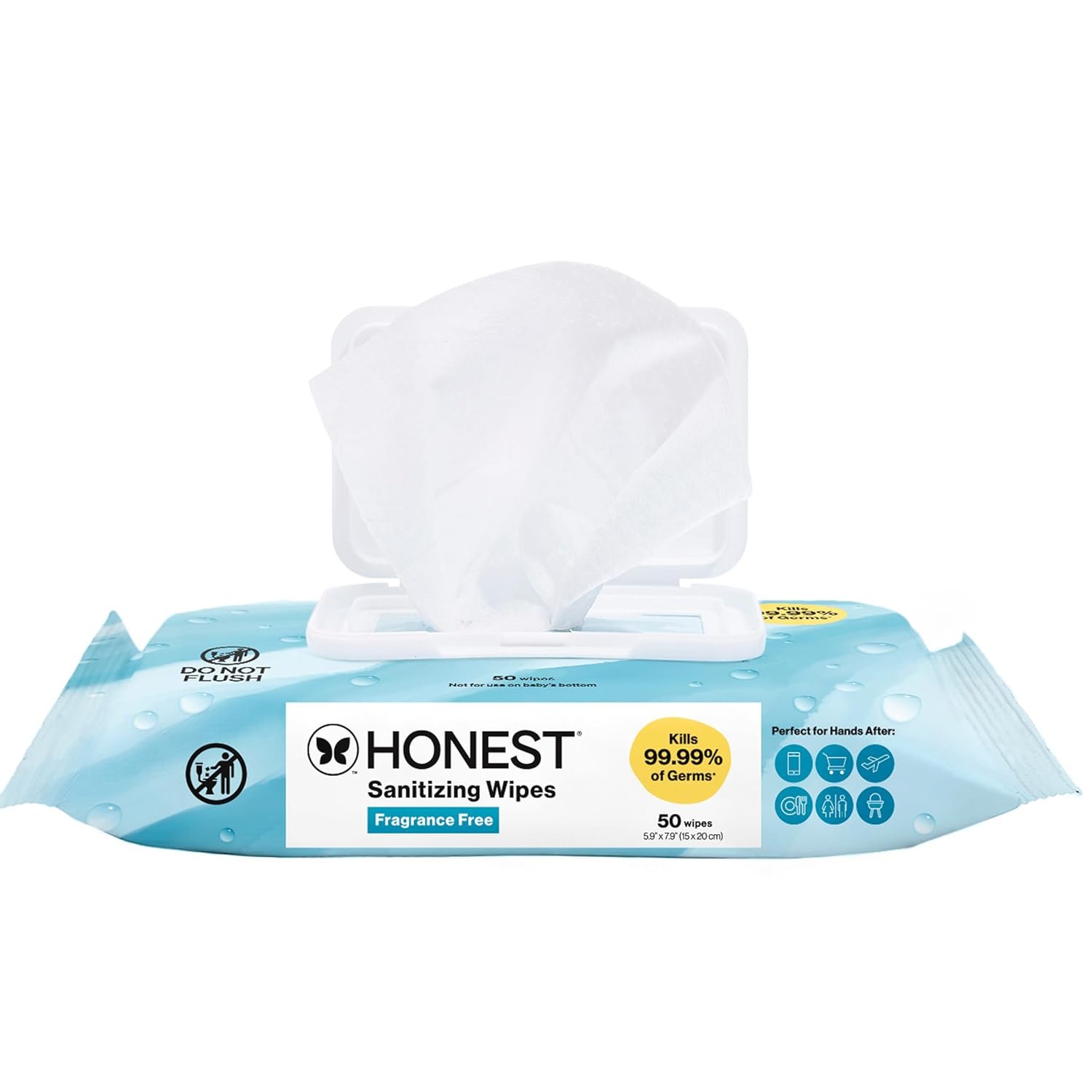 The Honest Company Fragrance-Free Sanitizing Alcohol Wipes, Antibacterial with Aloe, Kills 99% of Germs, 150 Count - Image 11