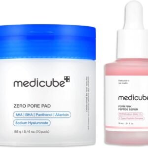 medicube For All Skin Types Duo: medicube Zero Pore Pads 2.0 and Salmon DNA PDRN Pink Peptide Serum | Clearer Pores & Firmer-Looking Skin | Korean Skincare, Skincare Set, Gifts for Women