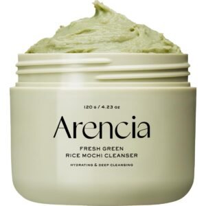 Arencia Korean Rice Mochi Face Cleanser – Face Wash, Gentle Scrub All in One for Deep Cleansing, Moisturizing, Pore Minimizing, Acne-Prone Skin, Removing Blackhead with Rice Water & Green Tea